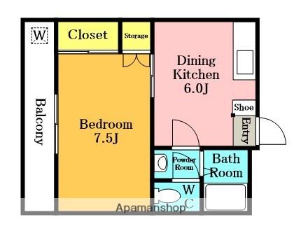 エルムハイツ(1DK/3階)の間取り写真