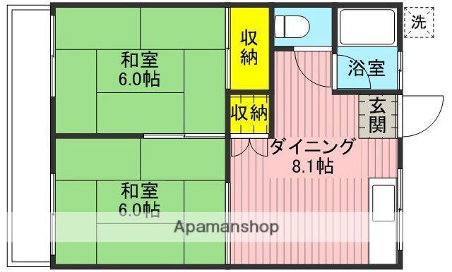 芝富士コーポ(2DK/2階)の間取り写真