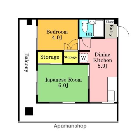 ワコー第二蕨マンション(2DK/7階)の間取り写真