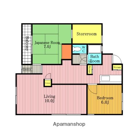 メゾン高田(2SLDK/1階)の間取り写真
