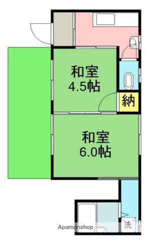豊田アパート(2K/1階)の間取り写真