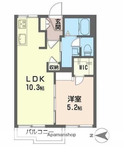 フラワーコーポ(1LDK/2階)の間取り写真