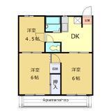 コーポナミキA(3DK/2階)の間取り写真