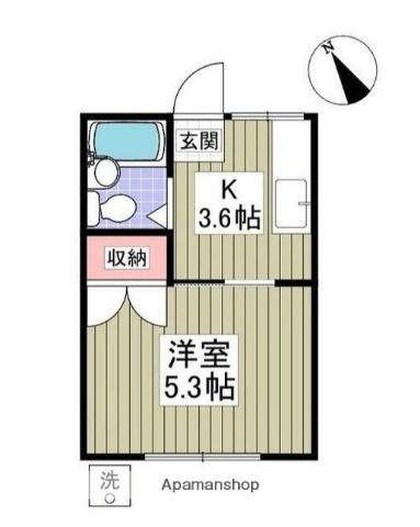 Tハイツ(1K/1階)の間取り写真