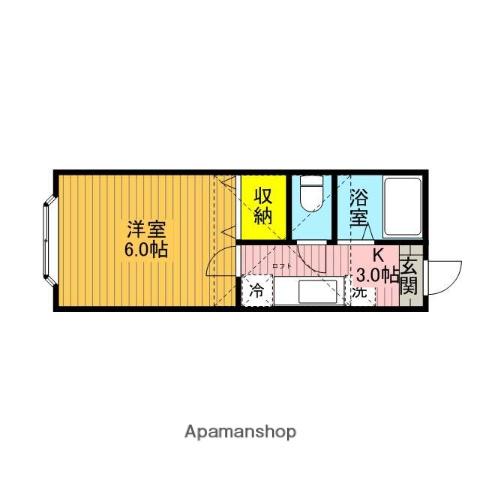 サンライズコーポ(1K/1階)の間取り写真