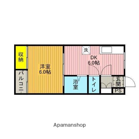 グランオルム(1DK/2階)の間取り写真