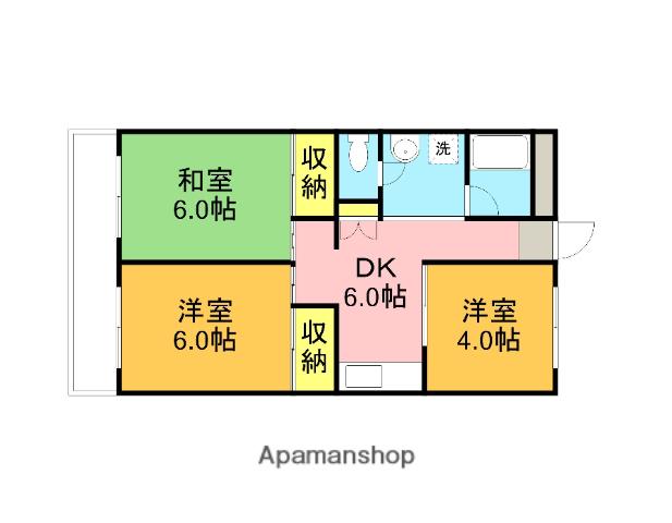 第1渡辺レジデンス(3DK/3階)の間取り写真