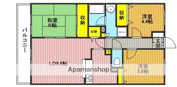 フォーリストフジカ(3LDK/1階)の間取り写真