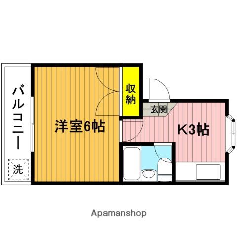 堀切ハイツ(1K/1階)の間取り写真