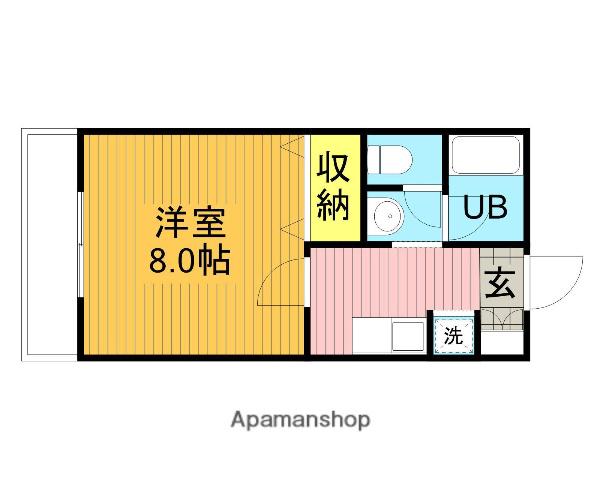 STUDIO UWA(1K/3階)の間取り写真