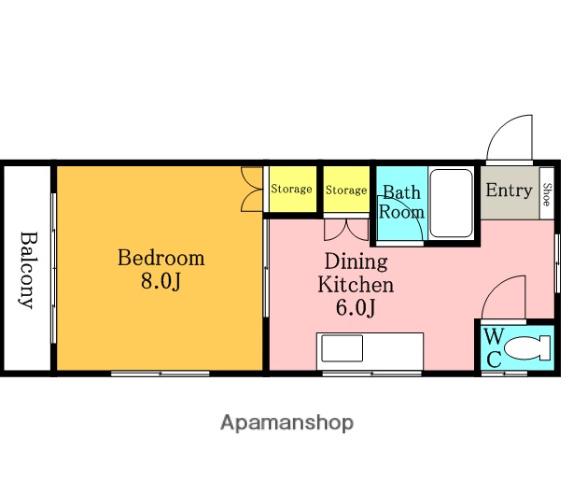 セゾンイイヅカ(1DK/3階)の間取り写真