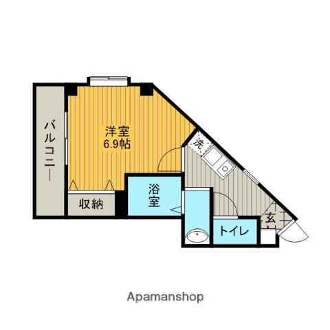STUDIO・M(1K/1階)の間取り写真