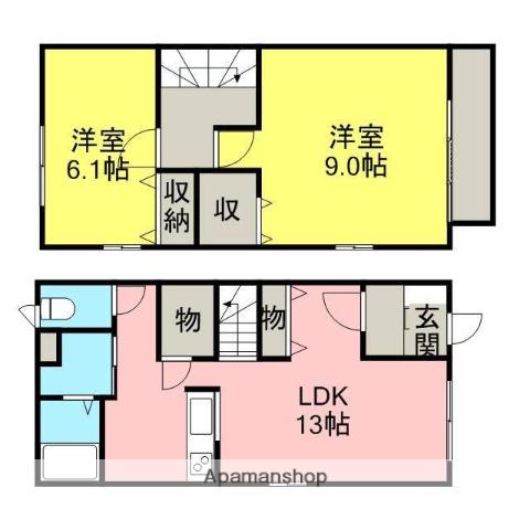 アリオストＡ・Ｂ(2LDK)の間取り写真