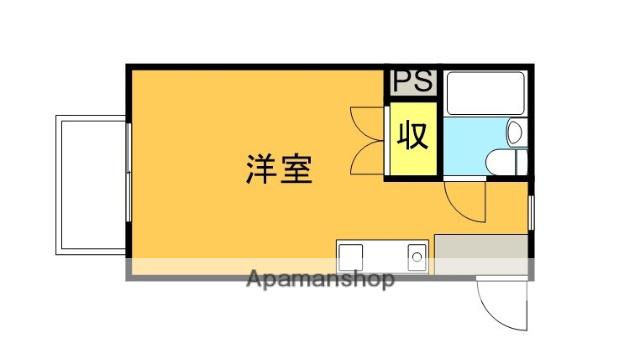 フラット山岸(ワンルーム/3階)の間取り写真