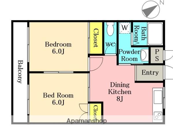 アーバンハイツわらび(2DK/3階)の間取り写真
