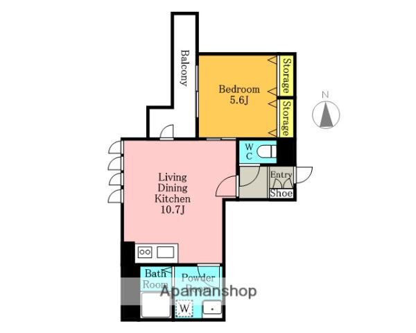 ラ・シック 蕨(1LDK/4階)の間取り写真