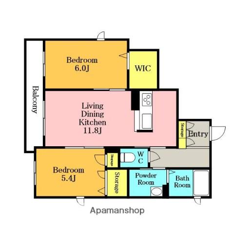 メゾン・クレール(2LDK/2階)の間取り写真