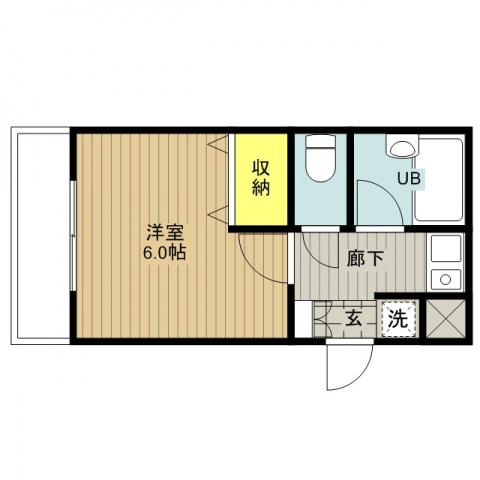 エストタウンWARABI(1K/1階)の間取り写真