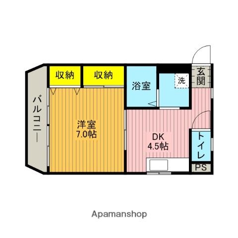 コーポ関根(1DK/5階)の間取り写真