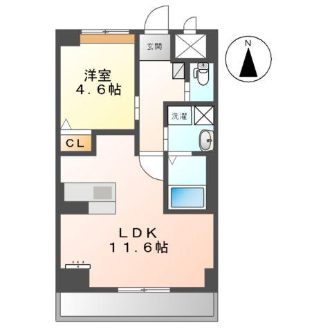 CHATEAU LIEN(1LDK/1階)の間取り写真