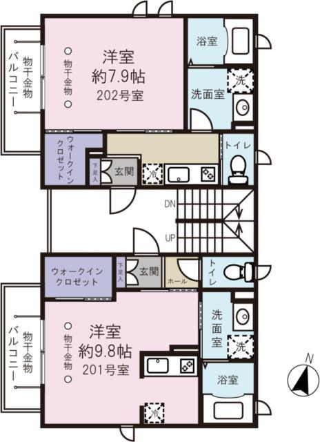 シャーメゾンA(ワンルーム/2階)の間取り写真