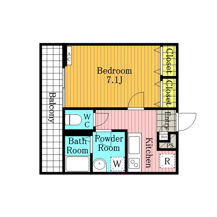リブリ・芝富士(1K/2階)の間取り写真