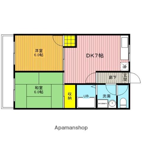 DANDE LION1(2DK/2階)の間取り写真