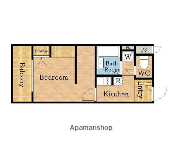 フォルティーナ戸田(1K/2階)の間取り写真