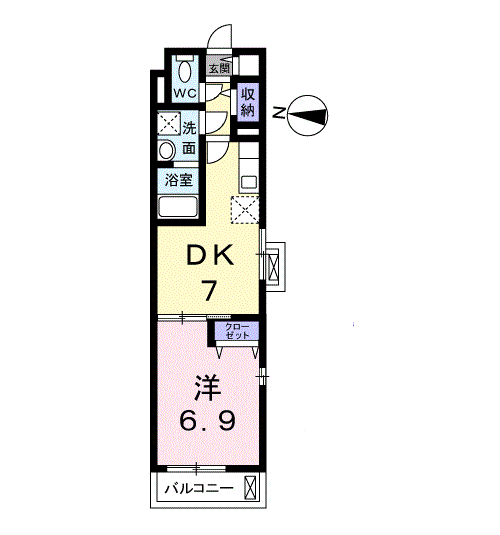 グレイスメゾン(1DK/2階)の間取り写真