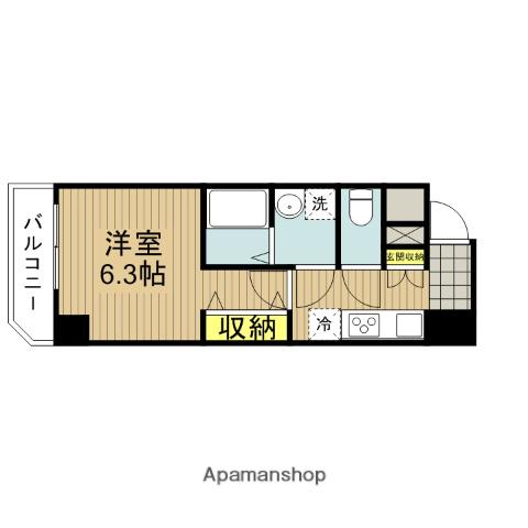 ライジングハウスゴテン(1K/4階)の間取り写真