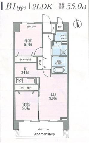 SANITAS WARABI(2LDK/5階)の間取り写真