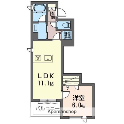 ミルフルール(1LDK/3階)の間取り写真