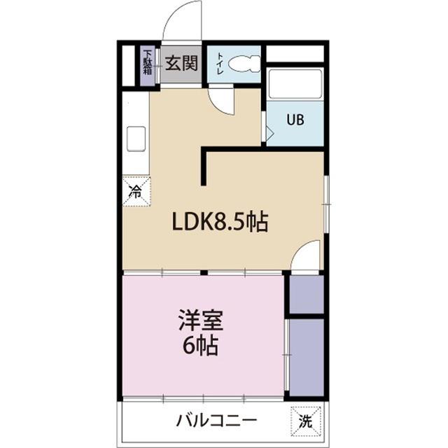 東栄マンション(1LDK/4階)の間取り写真
