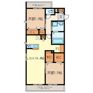 サンモールⅡ(2LDK/2階)の間取り写真