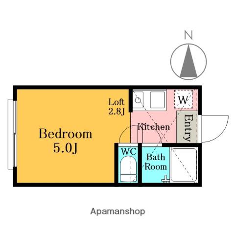月村マンションNO16(ワンルーム/1階)の間取り写真