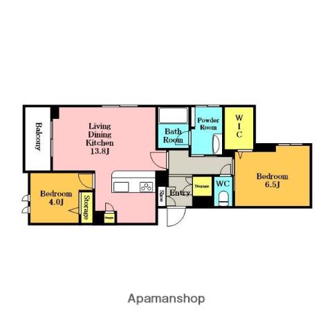 プレシア—ル(2LDK/2階)の間取り写真