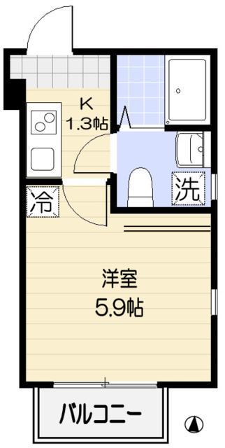 メゾンアンソレイエ(1K/3階)の間取り写真