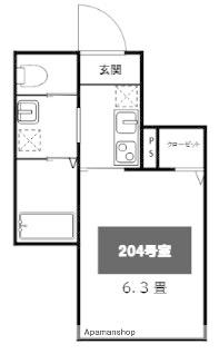 MELDIA蕨Ⅲ(1K/2階)の間取り写真