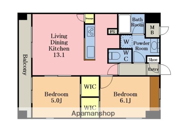 コイケレジデンス(2LDK/9階)の間取り写真