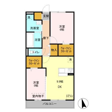 ラディーチェ(2LDK/3階)の間取り写真