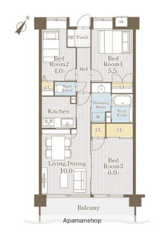 PLENDY東浦和(3LDK/1階)の間取り写真