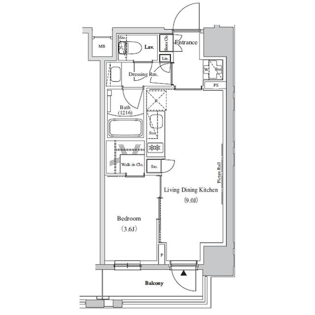ザ・パークハビオ蕨(1LDK/6階)の間取り写真