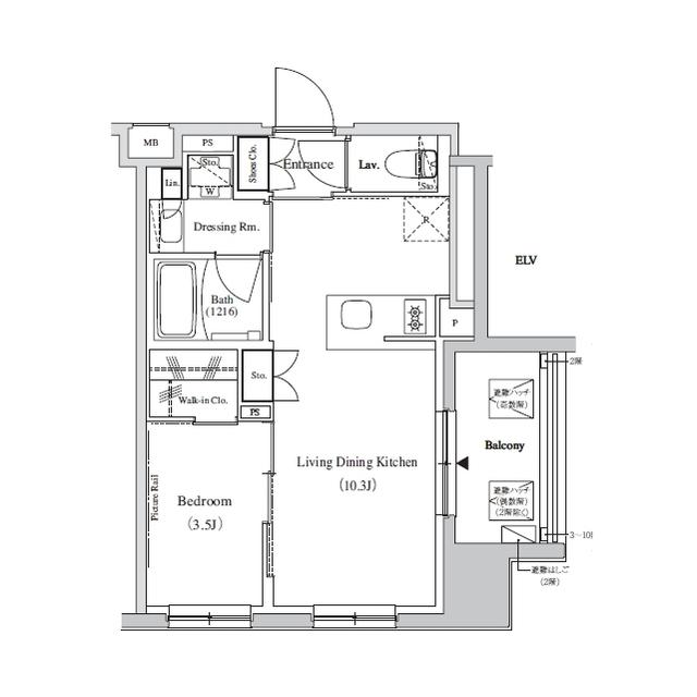 ザ・パークハビオ蕨(1LDK/9階)の間取り写真