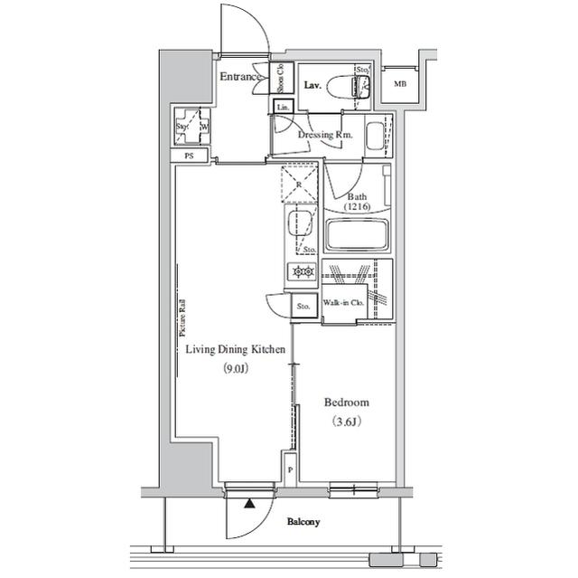 ザ・パークハビオ蕨(1LDK/4階)の間取り写真