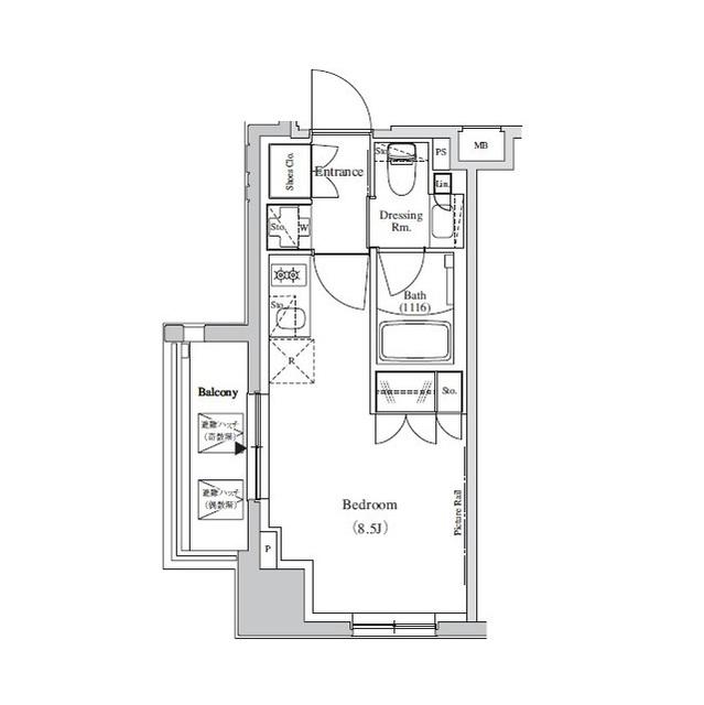 ザ・パークハビオ蕨(ワンルーム/7階)の間取り写真