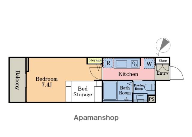 アクシーズ南浦和(1K/3階)の間取り写真