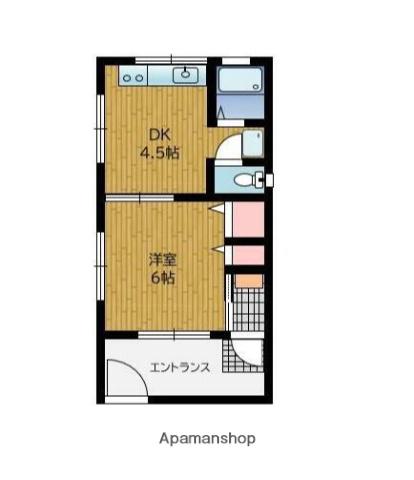 京浜東北・根岸線 蕨駅 徒歩15分 3階建 築29年(1K/1階)の間取り写真