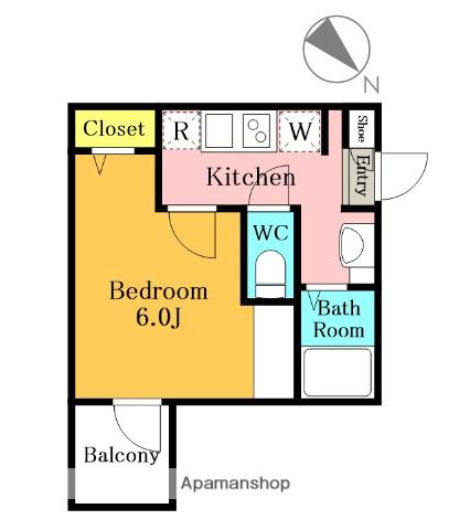 K-TERRACE WARABI(1K/1階)の間取り写真