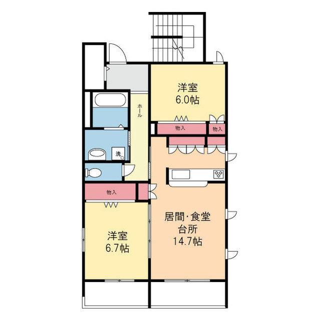 MAISON(2LDK/2階)の間取り写真
