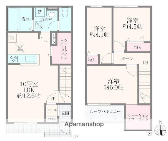 カーサポポラーレ(3LDK/1階)の間取り写真